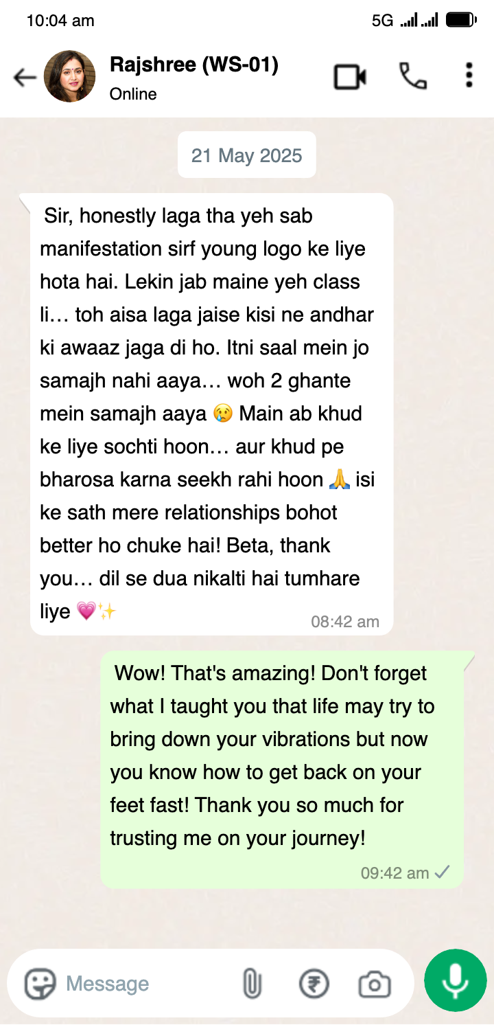 Webinar manifestation masterclass testimonial